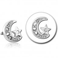 SURGICAL STEEL JEWELED MICRO ATTACHMENT FOR 1.2MM INTERNALLY THREADED PINS PIERCING