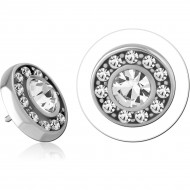 SURGICAL STEEL JEWELED MICRO ATTACHMENT FOR 1.2MM INTERNALLY THREADED PINS PIERCING