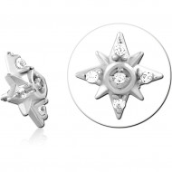 SURGICAL STEEL JEWELED MICRO ATTACHMENT FOR 1.2MM INTERNALLY THREADED PINS PIERCING