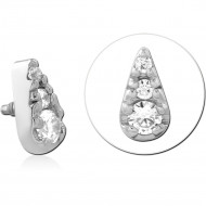 SURGICAL STEEL JEWELED MICRO ATTACHMENT FOR 1.2MM INTERNALLY THREADED PINS PIERCING