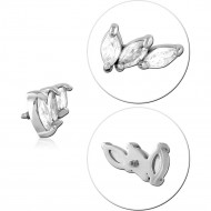 SURGICAL STEEL JEWELED MICRO ATTACHMENT FOR 1.2MM INTERNALLY THREADED PINS PIERCING