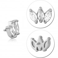 SURGICAL STEEL JEWELED MICRO ATTACHMENT FOR 1.2MM INTERNALLY THREADED PINS PIERCING