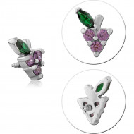 SURGICAL STEEL JEWELED MICRO ATTACHMENT FOR 1.2MM INTERNALLY THREADED PINS PIERCING