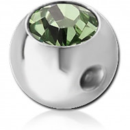 SURGICAL STEEL SWAROVSKI CRYSTAL JEWELLED BALL FOR BALL CLOSURE RING