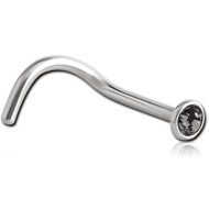 SURGICAL STEEL JEWELED CURVED NOSE STUD PIERCING