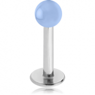 SURGICAL STEEL LABRET WITH UV BALL PIERCING