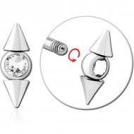 SURGICAL STEEL JEWELLED MICRO THREADED ATTACHMENT PIERCING