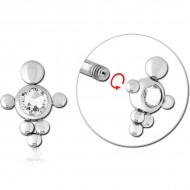 SURGICAL STEEL JEWELLED MICRO THREADED ATTACHMENT PIERCING