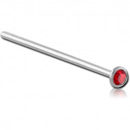 SURGICAL STEEL JEWELLED STRAIGHT NOSE STUD 19MM