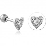 SURGICAL STEEL JEWELED TRAGUS MICRO BARBELL PIERCING