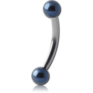 SURGICAL STEEL CURVED MICRO BARBELL WITH ANODISED BALLS