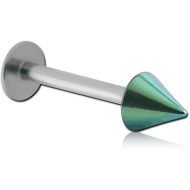 SURGICAL STEEL MICRO LABRET WITH ANODISED CONE