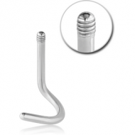 SURGICAL STEEL 1.2MM THREADING CURVED NOSE STUD PIN PIERCING