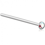 STERLING SILVER 925 JEWELLED STRAIGHT NOSE STUD