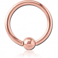 ROSE GOLD PVD COATED SURGICAL STEEL BALL CLOSURE RING PIERCING
