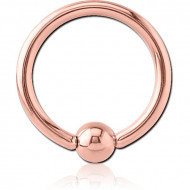 ROSE GOLD PVD COATED SURGICAL STEEL BALL CLOSURE RING