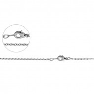NICKEL FREE RHODIUM PLATED BRASS FLAT CABLE CHAIN NECKLACE WITH LOBSTER LOCK 49CMS WIDTH*1.6MM