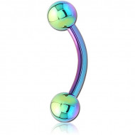 RAINBOW PVD COATED SURGICAL STEEL CURVED BARBELL