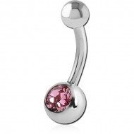 SURGICAL STEEL JEWELLED MINI NAVEL BANANA PIERCING