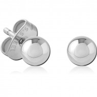 SURGICAL STEEL EAR STUDS PAIR - BALL 3MM