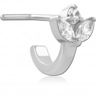 SURGICAL STEEL 90 DEGREE JEWELED WRAP AROUND NOSE STUD PIERCING