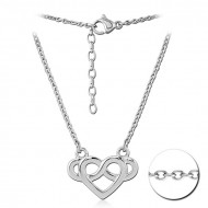 SURGICAL STEEL NECKLACE WITH PENDANT - INFINITY HEART