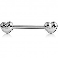 SURGICAL STEEL NIPPLE BAR - HEART