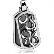 SURGICAL STEEL PENDANT - TWO DISKS WITH FILIGREE