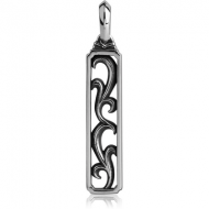 SURGICAL STEEL PENDANT - BAR WITH FILIGREE