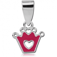 STERLING SILVER 925 PENDANT WITH ENAMEL - CROWN