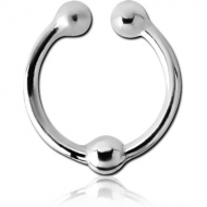 STERLING SILVER 925 ILLUSION NOSE RING WITH BALL PIERCING