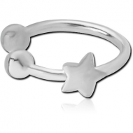 STERLING SILVER 925 ILLUSION NOSE RING WITH STAR PIERCING