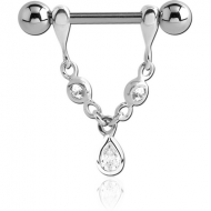 STERLING SILVER 925 JEWELLED CHAIN NIPPLE STIRRUP