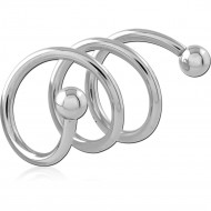SURGICAL STEEL 3 TWIST SPIRAL WITH 3MM BALLS PIERCING