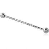 TITANIUM JEWELED INDUSTRIAL BARBELL PIERCING
