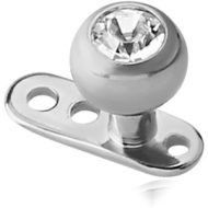 TITANIUM INTERNALLY THREADED DERMAL ANCHOR WITH JEWELED BALL PIERCING