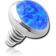 TITANIUM SYNTHETIC OPAL JEWELED DISC FOR 1.6MM INTERNALLY THREADED PINS PIERCING