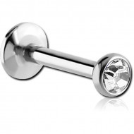 TITANIUM INTERNALLY THREADED JEWELLED DISC MICRO LABRET PIERCING