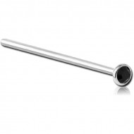 TITANIUM SWAROVSKI CRYSTAL JEWELLED STRAIGHT NOSE STUD 15MM