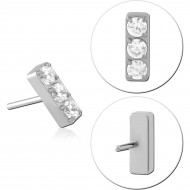 TITANIUM JEWELED THREADLESS TOPS ATTACHMENT SIZE 2X5MM PIERCING