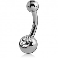 TITANIUM VALUE CRYSTAL JEWELLED MINI NAVEL BANANA PIERCING