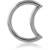 TITANIUM CRESCENT MOON SHAPED HINGED SEGMENT HOOP PIERCING
