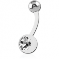 BIOFLEX JEWELED NAVEL BANANA WITH STEEL BALL PIERCING