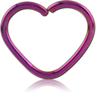 ANODISED SURGICAL STEEL HEART SEAMLESS RING PIERCING