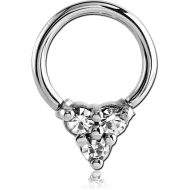 SURGICAL STEEL BALL CLOSURE RING WITH jewelled ATTACHMENT - PYRAMID PIERCING