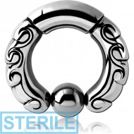 STERILE SURGICAL STEEL DESIGN BALL CLOSURE RING PIERCING