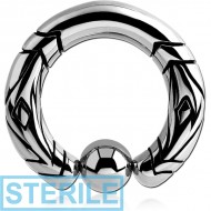 STERILE SURGICAL STEEL DESIGN BALL CLOSURE RING PIERCING