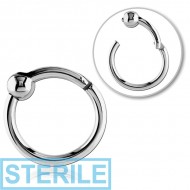 STERILE SURGICAL STEEL HINGED SEGMENT RING WITH BALL PIERCING