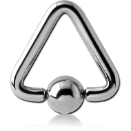 SURGICAL STEEL TRIANGLE BALL CLOSURE RING PIERCING