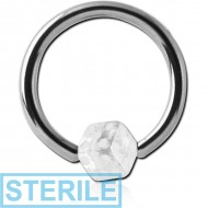 STERILE SURGICAL STEEL BALL CLOSURE RING WITH UV DICE PIERCING